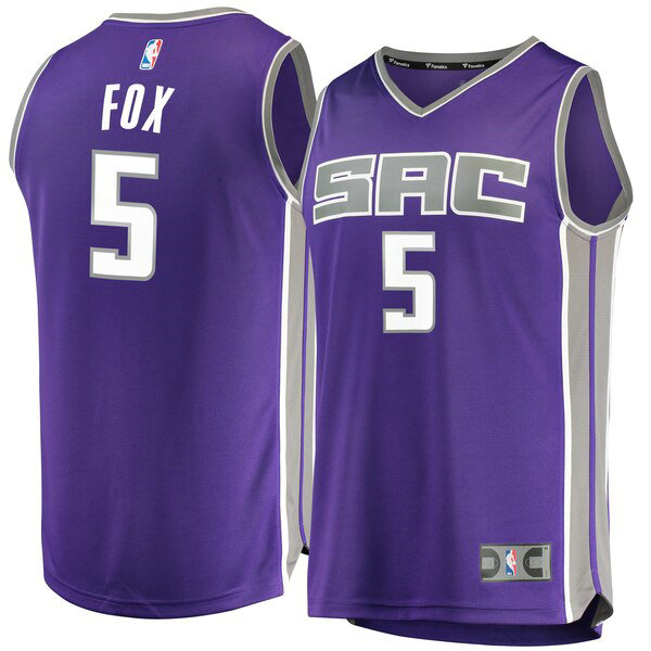 Camiseta De'Aaron Fox 5 Sacramento Kings Icon Edition Púrpura Hombre